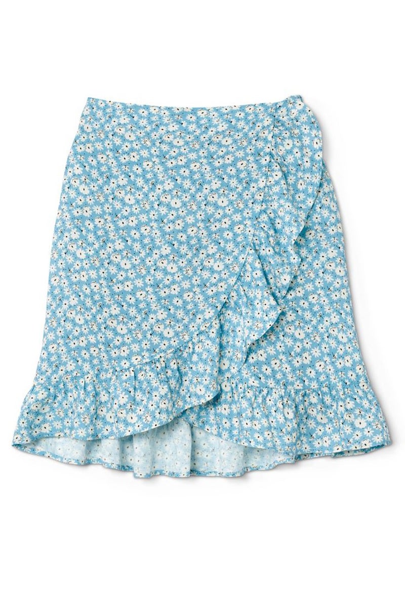 Tchibo Kids Girl Floral Print Midi Skirts, Turquoise - Image 2