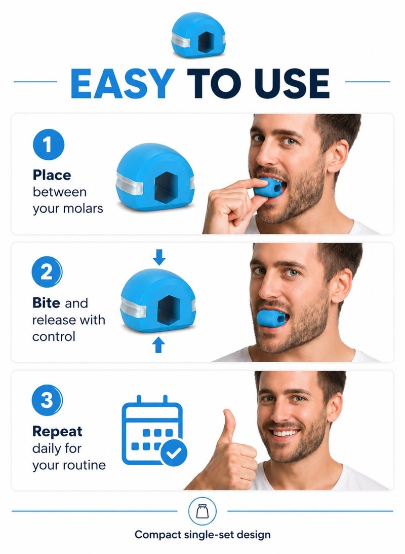 PEI  AN Premium Jawline Exerciser Tool for Men and Women – Highly Effective Jaw Line Shaper for Strengthening & Toning Facial Muscles (Single Set) - Image 4