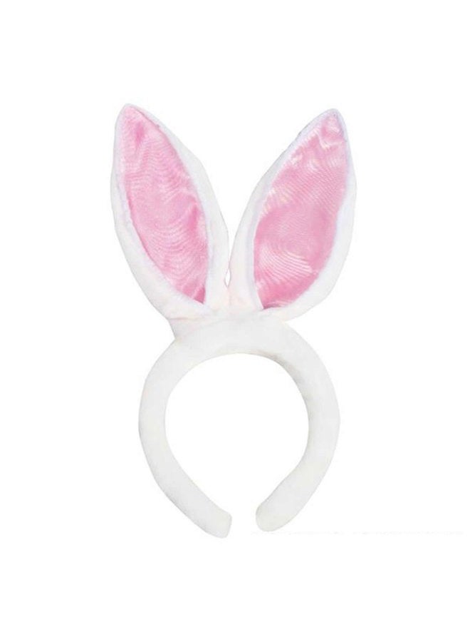 Beistle آذان أرنب ساتان فاخرة (بيضاء ووردية) إكسسوار حفلة (1 قطعة) (1/عبوة)