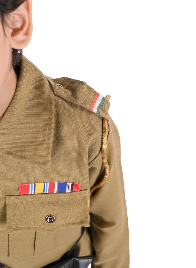 Desi Andaaz Freedom Fighters& National Heros Freedom Fighters Dress for Kids|Independence Day Republic Day Fancy Dress For Schools Plays & Competition Police,Army,Shubash chandra Bose(5-6Years) - Image 5