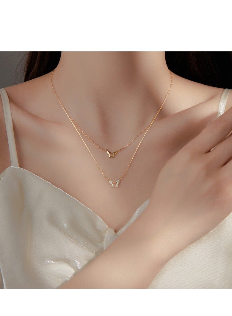 Pure Silver Light Luxury Niche Design Butterfly Necklace As A Birthday Gift For Girlfriend And Best Friend - Image 2