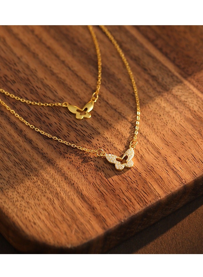 Pure Silver Light Luxury Niche Design Butterfly Necklace As A Birthday Gift For Girlfriend And Best Friend - Image 3