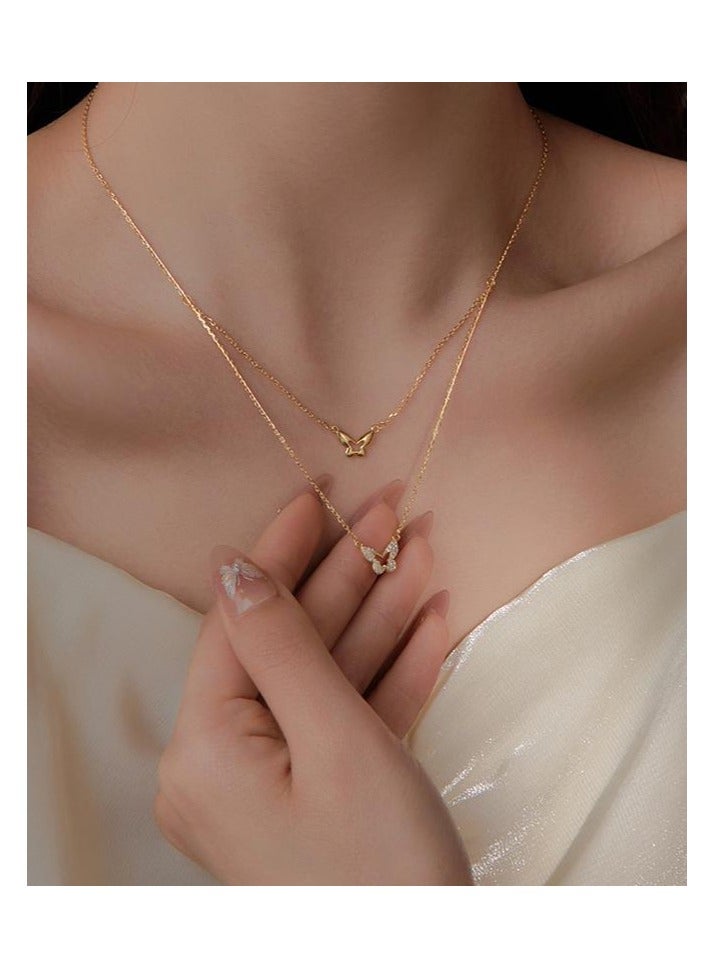 Pure Silver Light Luxury Niche Design Butterfly Necklace As A Birthday Gift For Girlfriend And Best Friend - Image 4