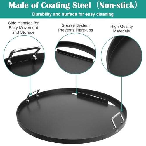 EasiBBQ Full Size Griddle Inserts for Weber 22" Charcoal Grills, Flat Top Griddle for Weber 22" Original Kettle, Master-Touch and Performer Deluxe Charcoal Grill, Compatible Other 22 inch Round Grills - Image 5