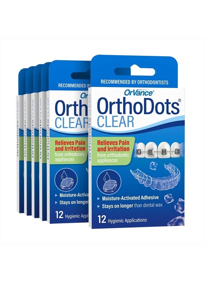 Orvance OrthoDots CLEAR – Moisture Activated Braces Wax Alternative for Pain Caused by Braces, Clear Aligner Trays, and Other Orthodontic Appliances. OrthoDots Stick Better and Stay on Longer than Dental Wax.  - Image 1