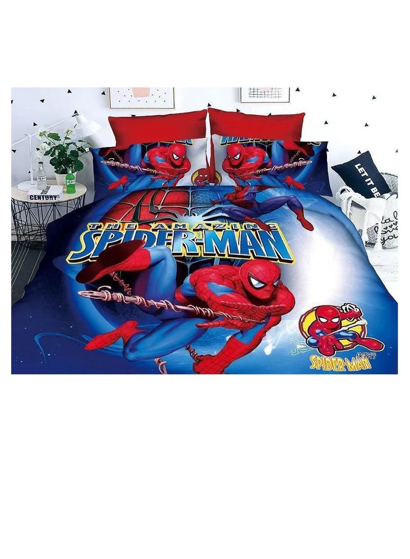 طقم لحاف مفرد مكون من 4 قطع طقم لحاف غطاء وسادة ملاءة سرير لحاف جودة القطن