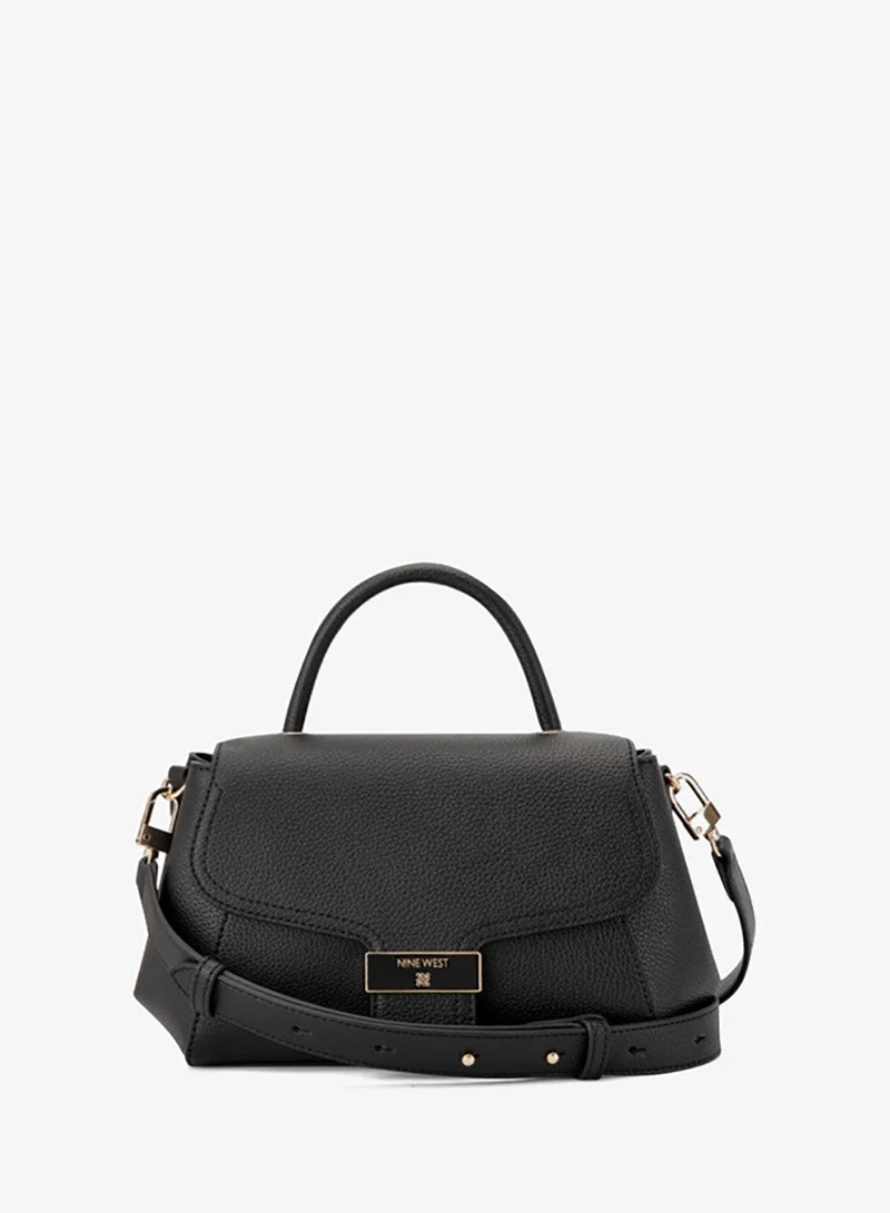 NINE WEST Morden Textured Top Handle Crossbody Bag with Flap Closure and Detachable Strap