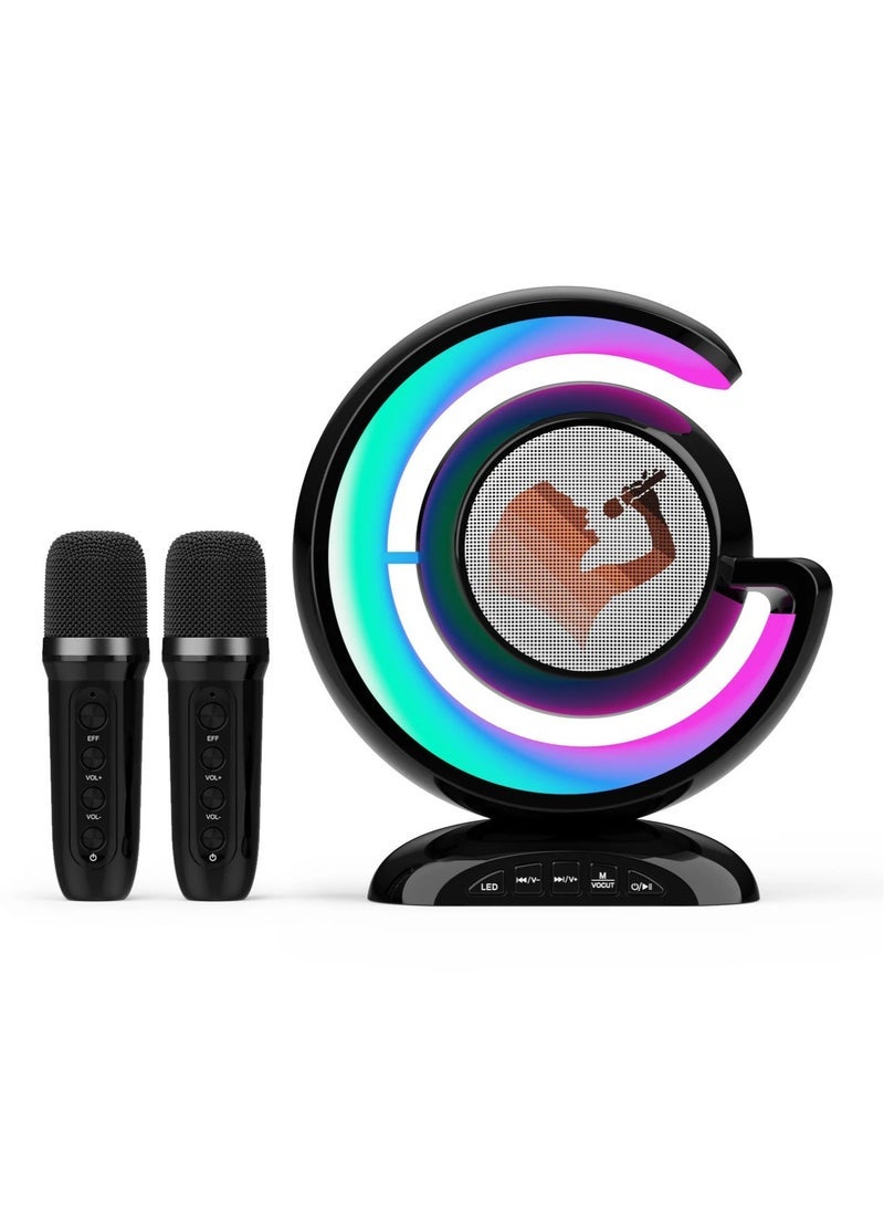 JAJEEK Wireless Microphones Portable Bluetooth Speaker with Bass Treble Adjustment Remote Control and LED Lights Supports - Image 1