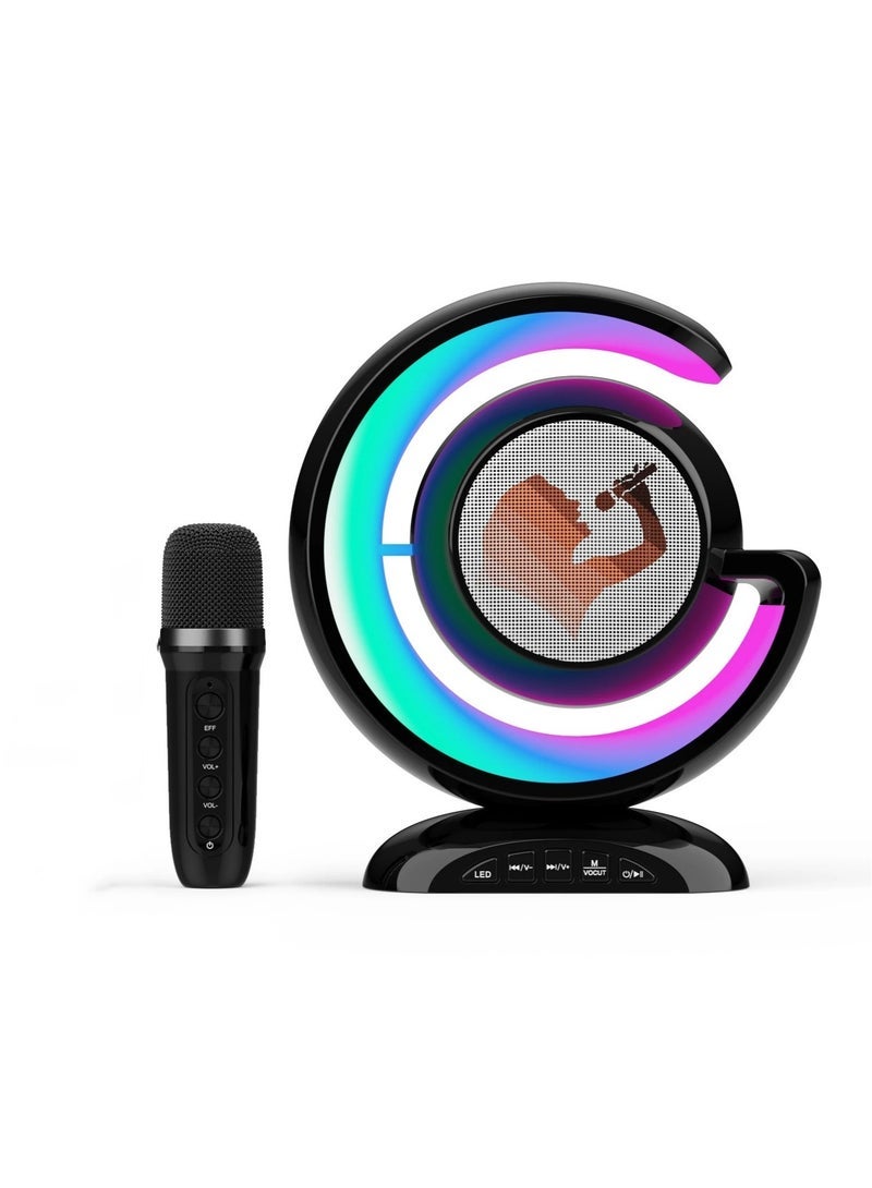 JAJEEK Wireless Microphones Portable Bluetooth Speaker with Bass Treble Adjustment Remote Control and LED Lights Supports - Image 2