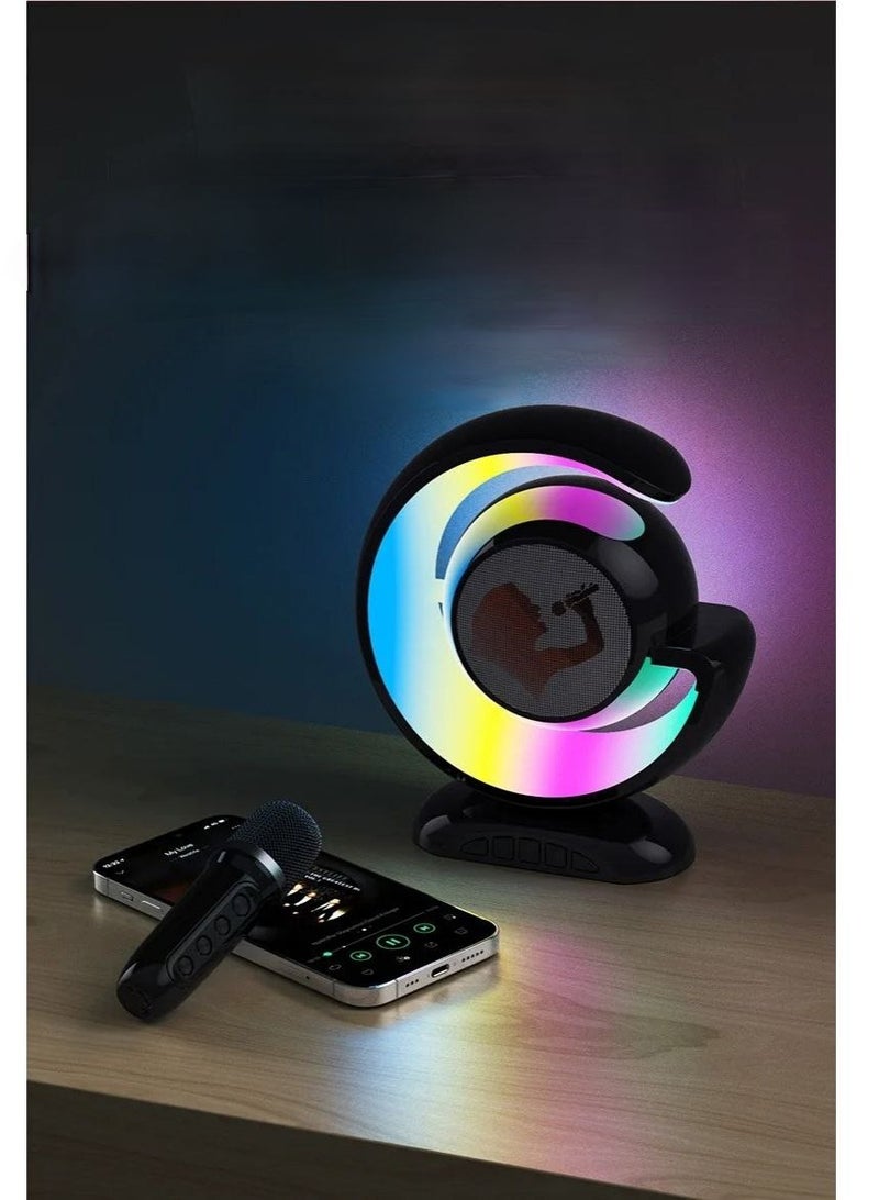 JAJEEK Wireless Microphones Portable Bluetooth Speaker with Bass Treble Adjustment Remote Control and LED Lights Supports - Image 3