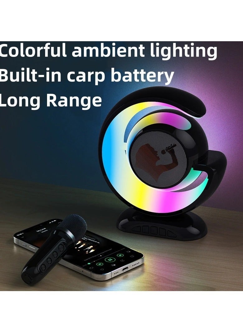 JAJEEK Wireless Microphones Portable Bluetooth Speaker with Bass Treble Adjustment Remote Control and LED Lights Supports - Image 5