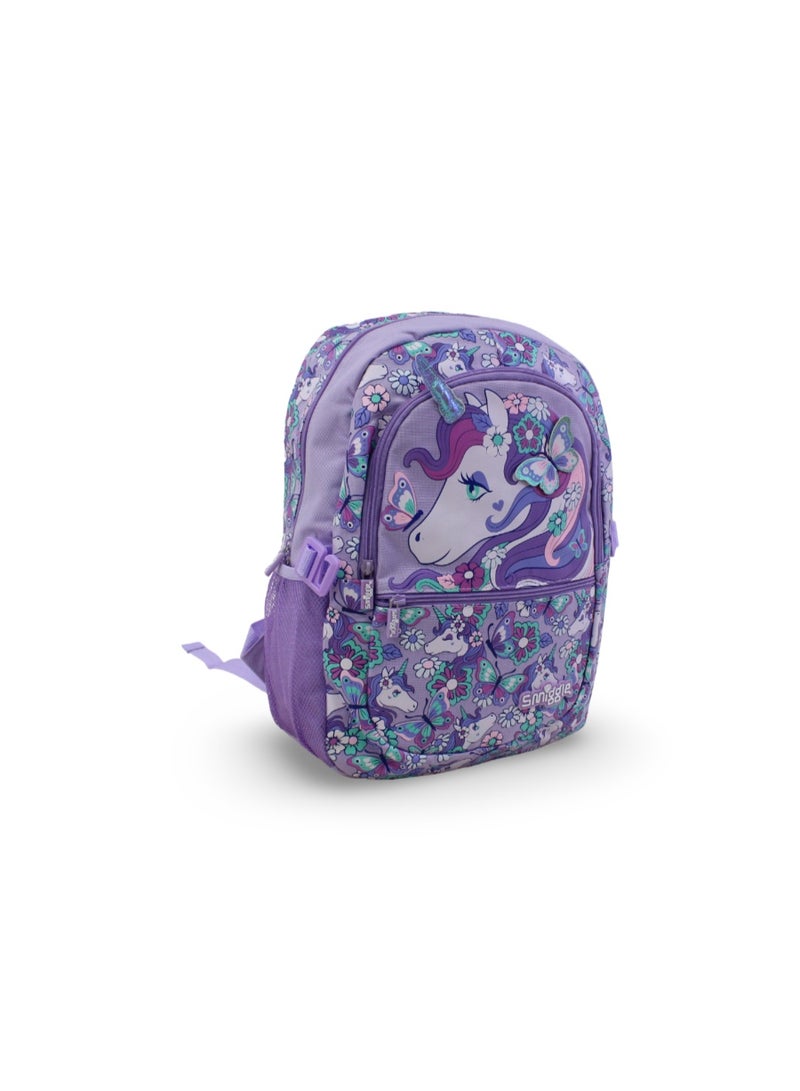 سميجل حقيبة ظهر Smiggle بتصميم وحيد القرن، مقاس 17 بوصة – بنفسجي - Image 1