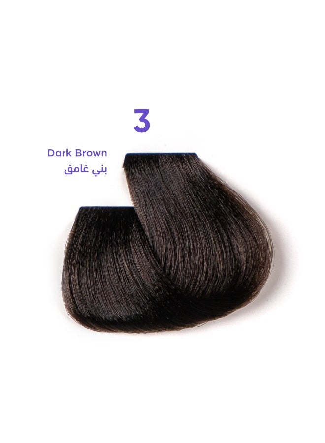 1B Hair Color Cream #3 Dark Brown – Permanent Hair Dye with Tress Tones Tyrosine Complex | 100ml | Deep Espresso Brown Pigment | Long-Lasting Shine & Rich Color for Bold Brunette Hair - Image 1