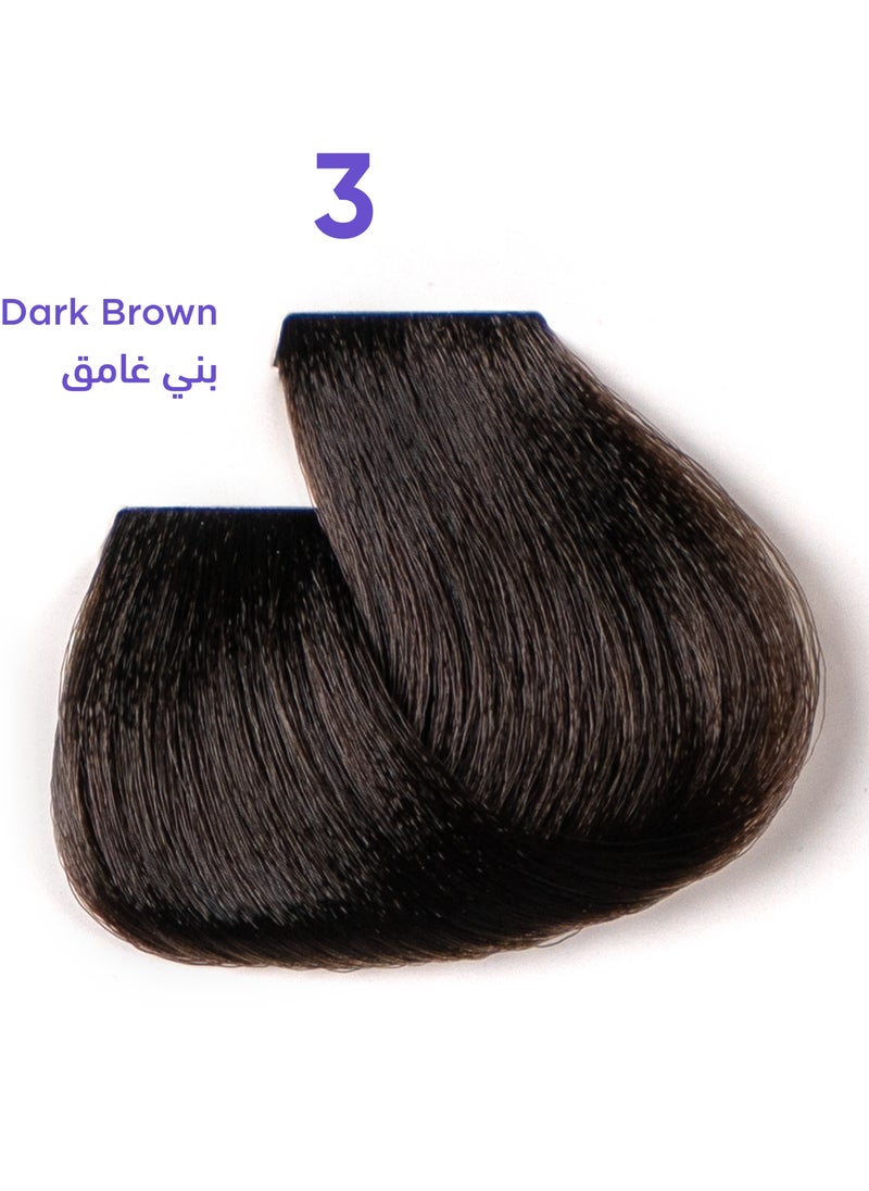 1B - 1B Hair Dye Dark Brown Color 3 Tress Tones Tyrosine Enriched 100ML - Image 1