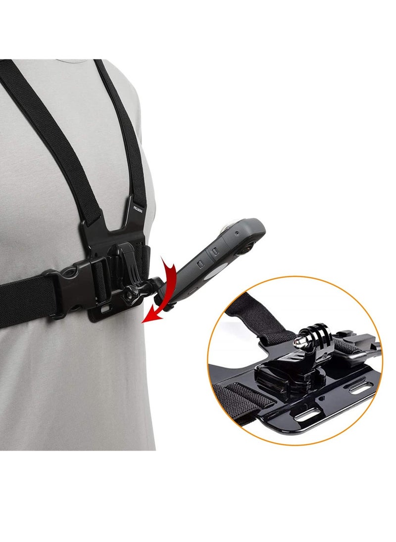 Generic - Camera Accessory Kit Chest Mount Wrist Strap Backpack Clip Mount Compatible with Insta360 One X2/GO 2/One R/One X/Osmo Action/Hero 11/10/ 9/ 8/ 7/ 6/5/4/3 - Image 1