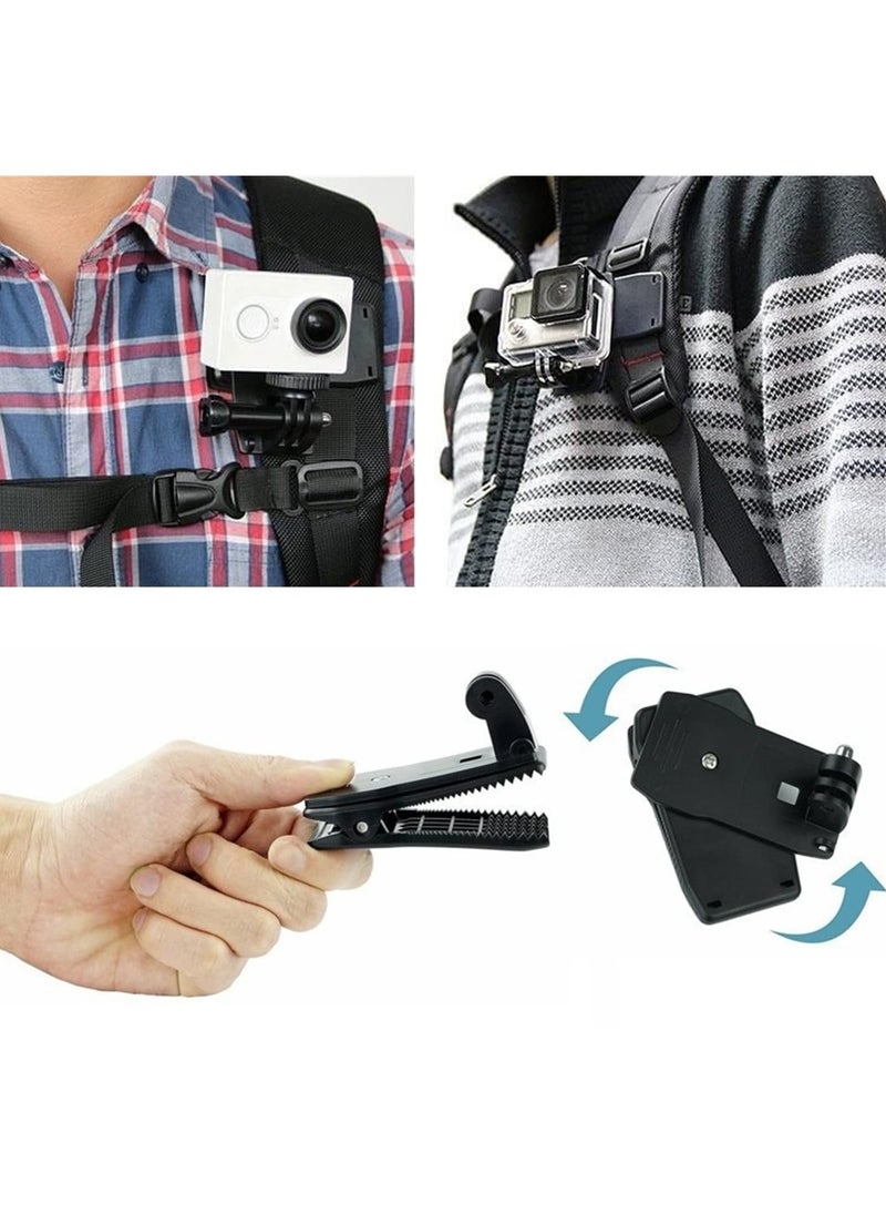 Generic - Camera Accessory Kit Chest Mount Wrist Strap Backpack Clip Mount Compatible with Insta360 One X2/GO 2/One R/One X/Osmo Action/Hero 11/10/ 9/ 8/ 7/ 6/5/4/3 - Image 1