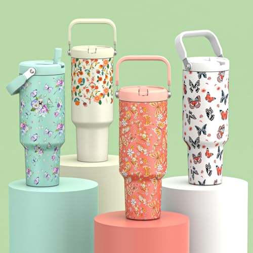 Cafezi 40 oz Tumbler with Handle and Straw, Vacuum Insulated Tumblers with Flip Straw and Top Handle, Reusable Insulated Cup for Home, Outdoors, Leakproof, Fits in Cup Holder, Cold for 30 Hours - Image 3