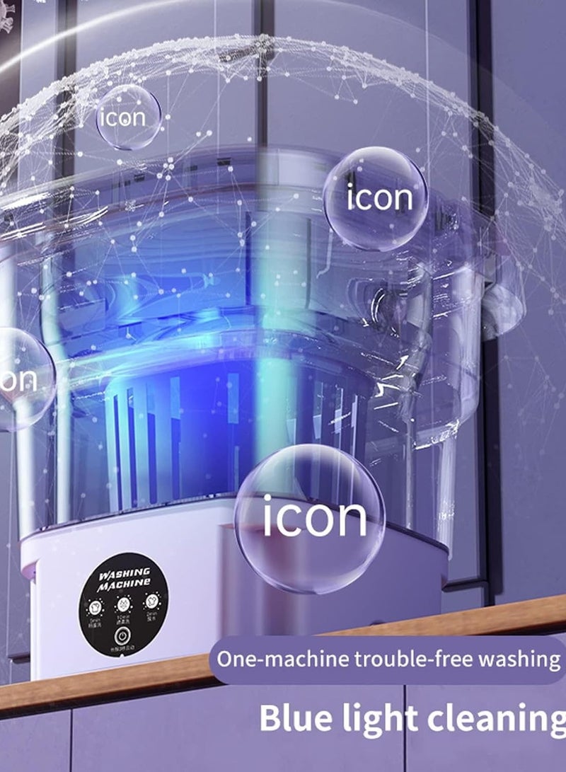 بريمو بلس غسالة صغيرة محمولة قابلة للطي 8 لتر مع مجفف دوار للتنظيف بالموجات فوق الصوتية والتعقيم مع سلة تصريف - Image 3