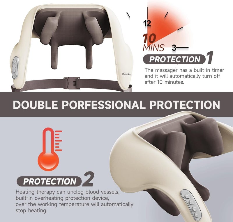Neck Massager for Pain Relief Deep Tissue,5D Kneading Massage Pillow for Neck, Back, Shoulder with Heat, Gifts for Women Men Mom Dad - Image 4