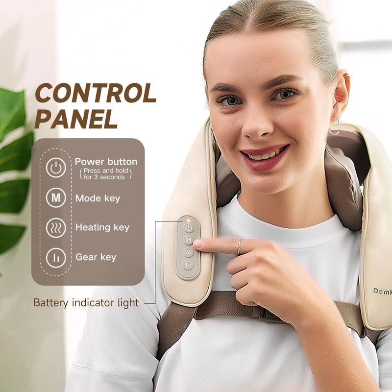 Neck Massager for Pain Relief Deep Tissue,5D Kneading Massage Pillow for Neck, Back, Shoulder with Heat, Gifts for Women Men Mom Dad - Image 5