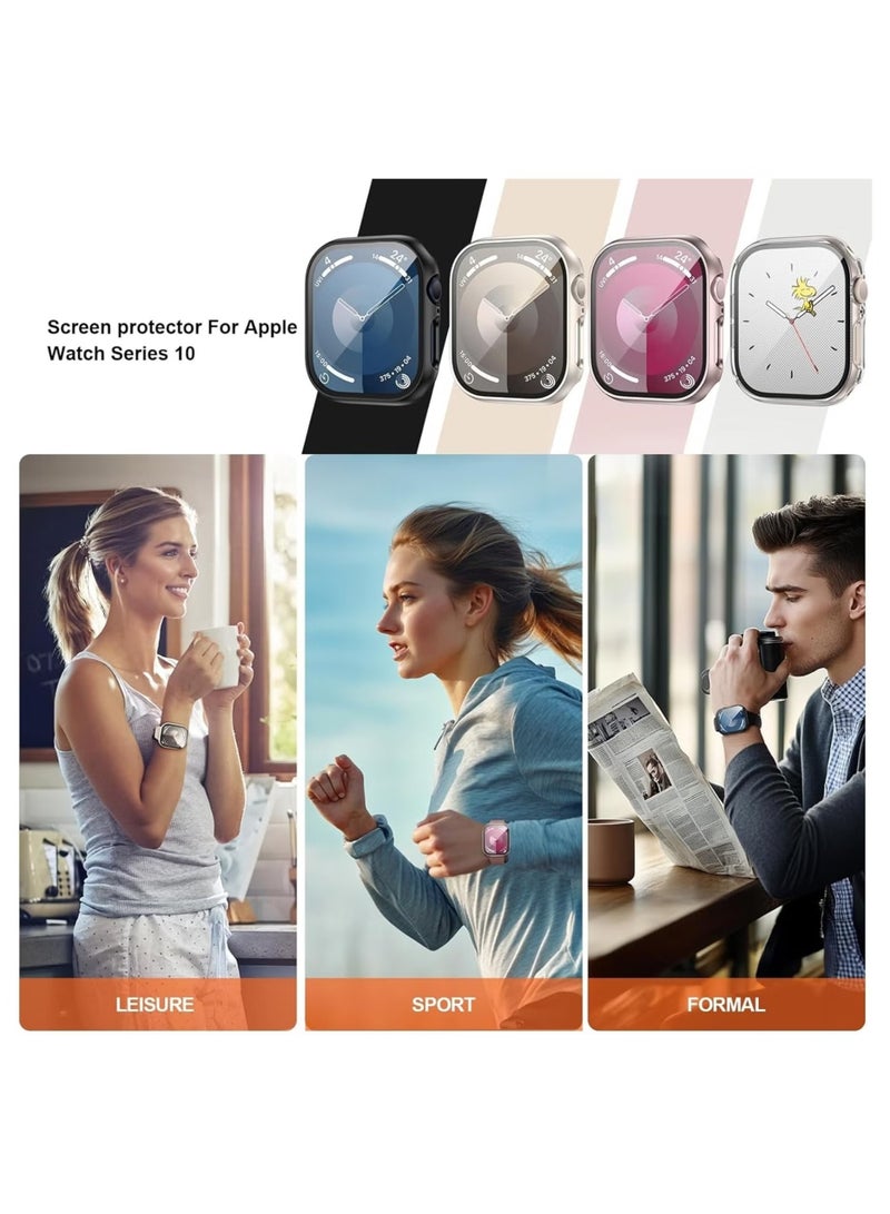 Apple Watch Series 10 46mm Case with Tempered Glass Screen Protector, Slim Guard Bumper Full Coverage Hard PC Protective Cover for for iWatch 10 (Clear, 46mm) - Image 5