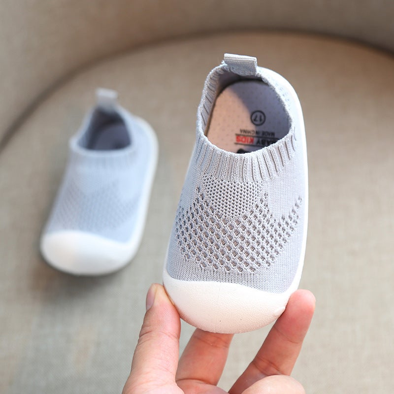 Baby Toddler Shoes Soft Bottom Breathable Fly Woven Baby Shoes 2022 New One-Year-Old 1-3 Non-Slip Knitted - Image 1