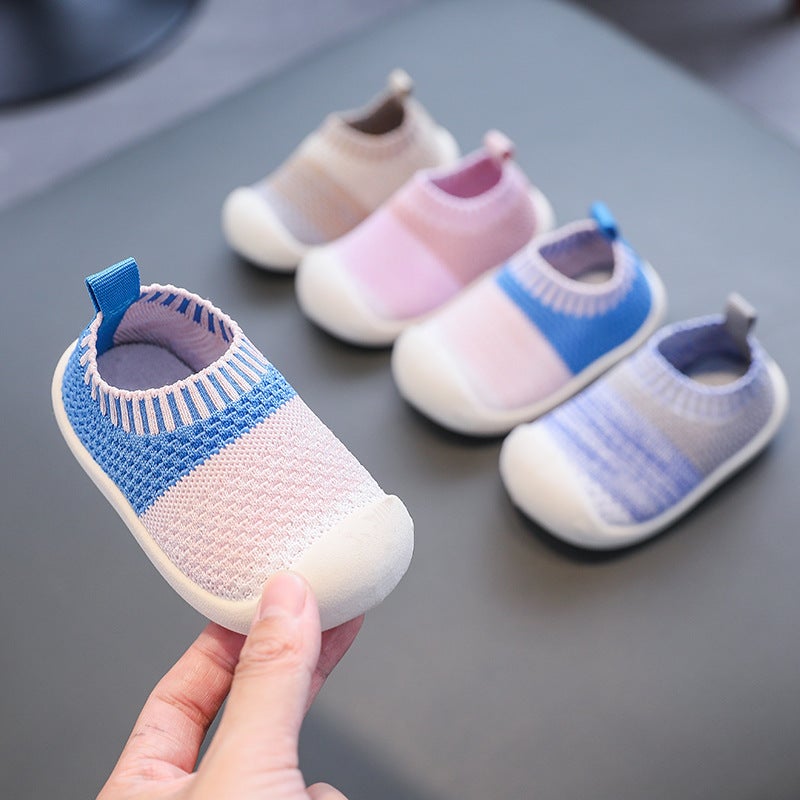 Baby Toddler Shoes Soft Bottom Breathable Fly Woven Baby Shoes 2022 New One-Year-Old 1-3 Non-Slip Knitted - Image 2
