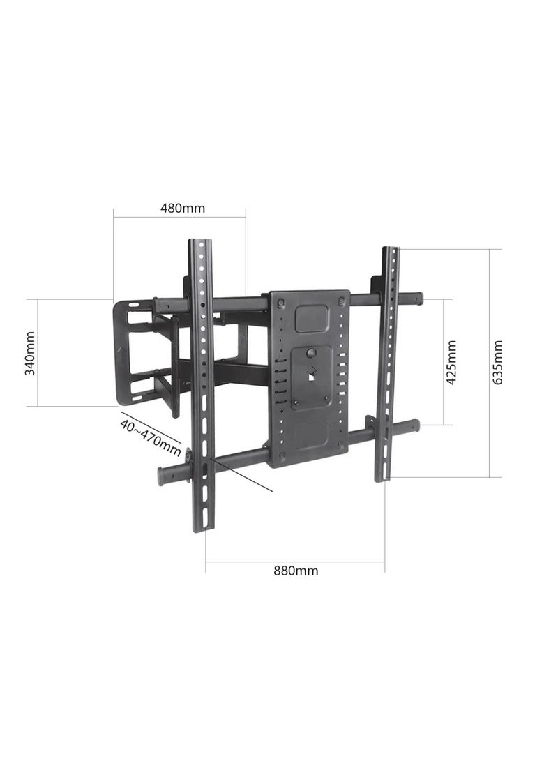 بيتيك حامل تلفزيون جداري متحرك يدعم شاشات التلفزيون 50–110 بوصة، ذراع مزدوج ثقيل التحمل يتحمل حتى 110 كجم (242 رطل) | متوافق مع ما يصل إلى VESA 800×600 مم، حركة كاملة مع إمالة ودوران، امتداد 40–470 مم، أسود | TF-P86 - Image 3