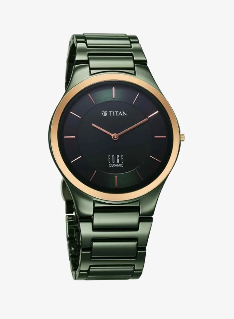 TITAN Men Analog Display Watch With Dark Green Ceramic Strap - 1696KC10