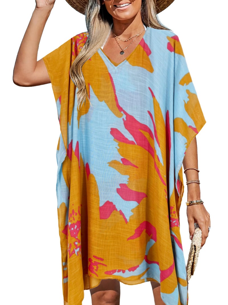 Breezy Lane Women's Beach Cover Up Swimsuit Coverups Kaftan for Bathing Suit Vacation Summer Resort Wear - Image 1