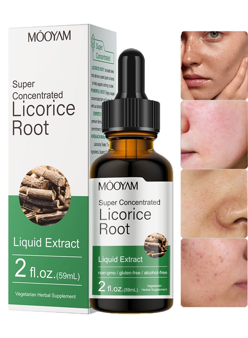 MOOYAM Super Concentrated Licorice Root Liquid Extract 59mL Alcohol Free Gluten Free Non gmo Vegetarian Herbal Supplement - Image 1