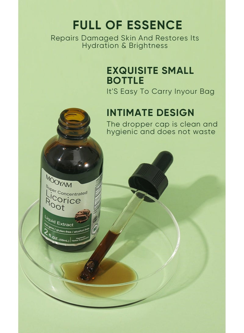 MOOYAM Super Concentrated Licorice Root Liquid Extract 59mL Alcohol Free Gluten Free Non gmo Vegetarian Herbal Supplement - Image 3