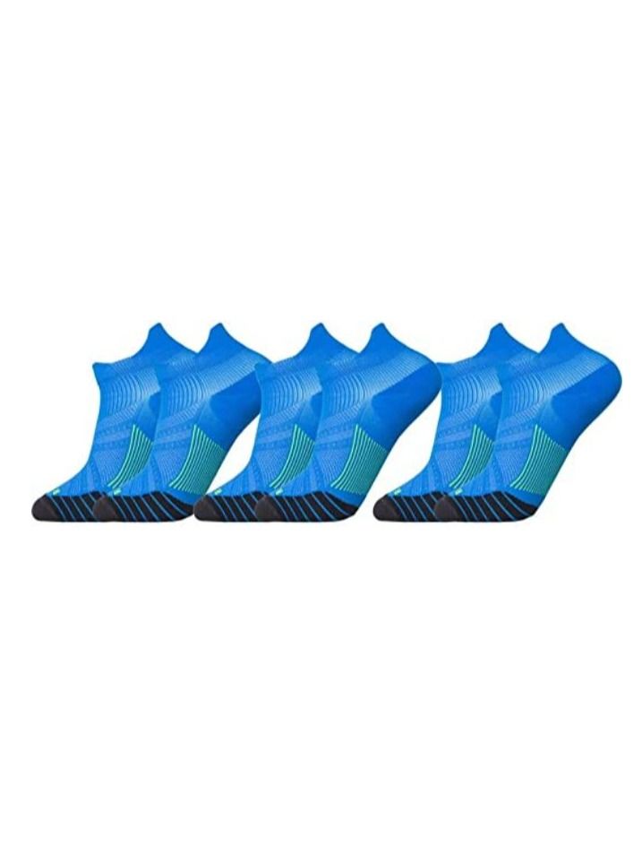 Generic COOLBABY Neutral Eco-friendly Sports Bamboo Socks For Men's And Women's Running, Badminton And Gym 3 Pairs Per Pack (Blue) - Image 1