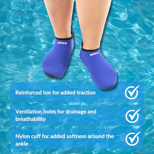 Sporti Neoprene Swim Fin Socks - Black - Small - Image 3
