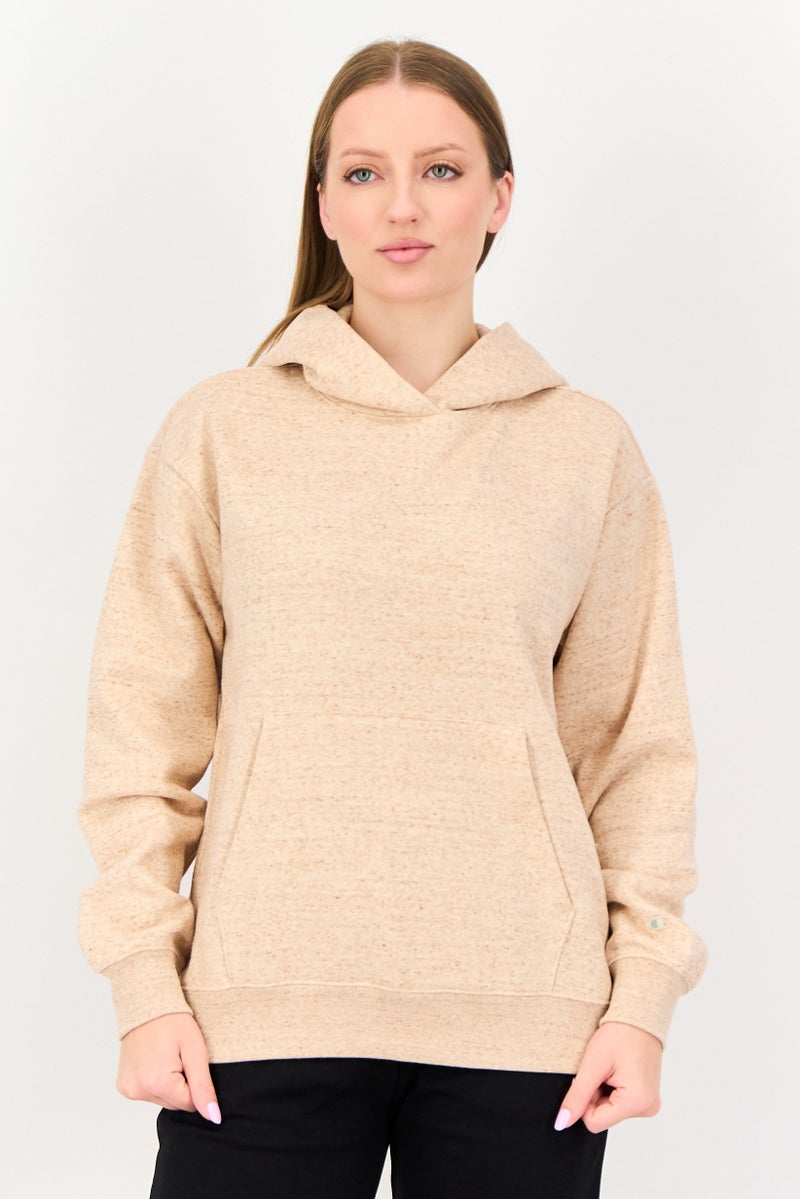 Champion Women Sportswear Fit Long Sleeve Outdoor Hoodie, Heather Beige - Image 1