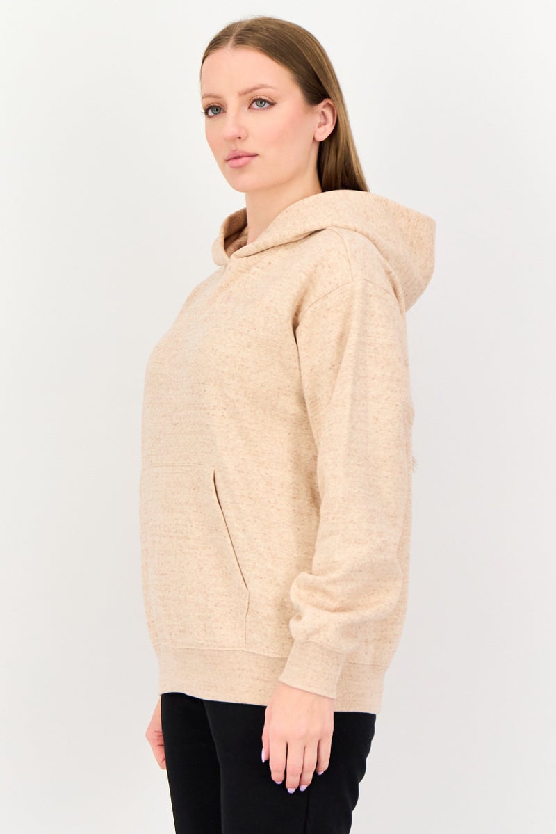 Champion Women Sportswear Fit Long Sleeve Outdoor Hoodie, Heather Beige - Image 3