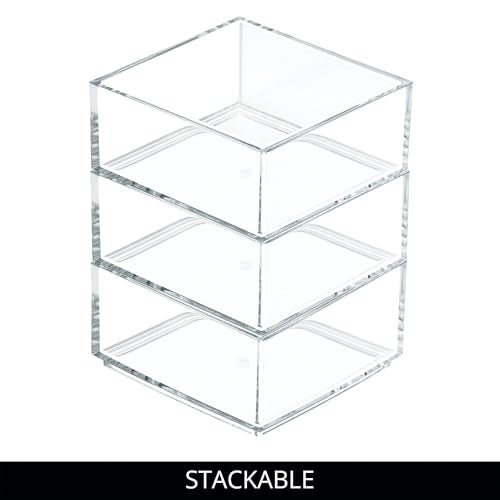 InterDesign iDesign Clarity Plastic Drawer Organizer, Storage Container for Kitchen Gadgets, Corks, Sticky-Notes, Clips in Pantry, Cabinets, Countertops, 4" x 4" x 2" - Clear,X-Small - Image 4