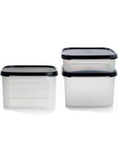 Modular Storage Container Set of 3 Black