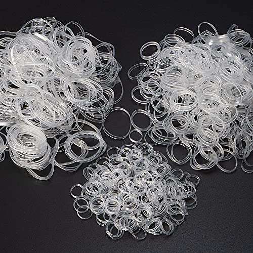 Minihope Mini Rubber Bands Soft Elastic Bands Clear Polyband Elastics 1000 Count for Women Kids Braids Hair Clear - Fine Hair Pain-Free - Image 1