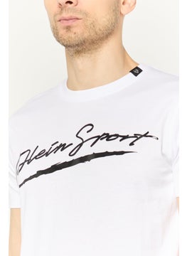 Plein Sport Men Sportswear Fit Short Sleeve Outdoor T-Shirt, White  - Image 3