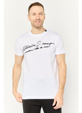 Plein Sport Men Sportswear Fit Short Sleeve Outdoor T-Shirt, White  - Image 1