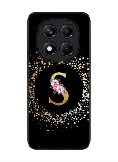 Stylizedd For Xiaomi Redmi Note 14 Pro 5G / X7 5G Case,Slim fit Camera Protection, Shockproof Thin Phone cover  - Custom Monogram Floral - S ( Black )  - Image 1