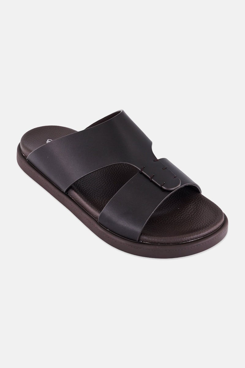 English Laundry Men Slip On Arabic Sandals, Dark Brown - Image 1