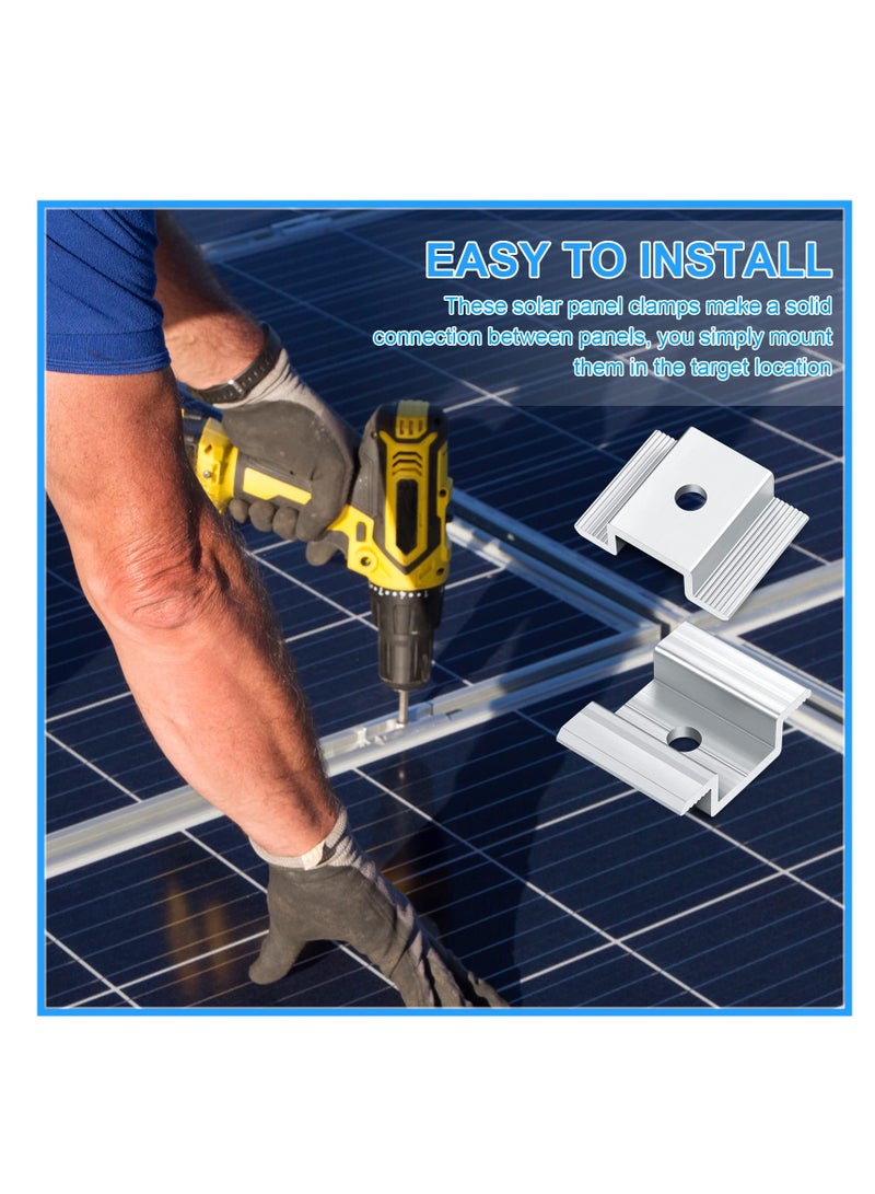 SYOSI Solar Panel Mid Clamps, 1.06 Inch Solar Panel Bracket Aluminium Mounting Accessories, Aluminum Solar Mid Clamp for Solar Panel Mounting Solar Panel Mid Clamp (12 Pack) - Image 3