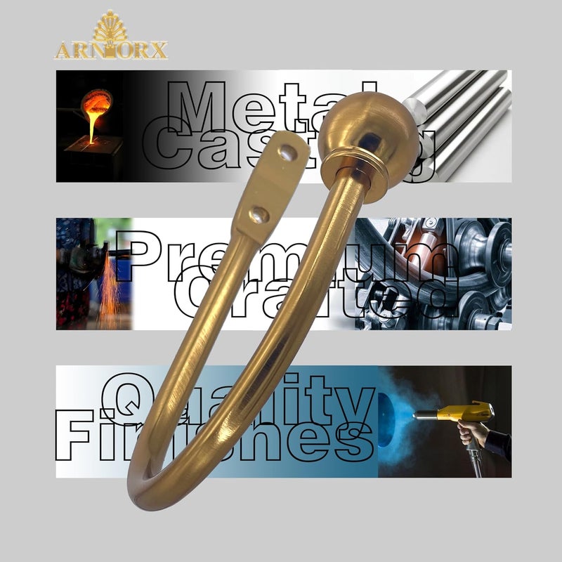 ARNORX حاملات ستائر ، خطافات، قطعتان، خطافات فولاذية صلبة، نهاية كروية فرنسية زخرفية، حاملات ستائر، مثبتة على الحائط، ربطات ستائر، ذهب عتيق - Image 4