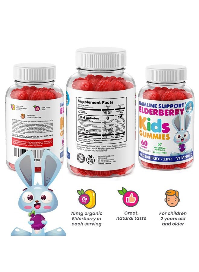 Dr. Moritz Elderberry Gummies for Kids (2 Pack) Natural Immune System Booster and Health Support with Black Sambucus Elderberries Extract - Vitamin and Zinc Herbal Immunity Boost Supplement for Childre - Image 2