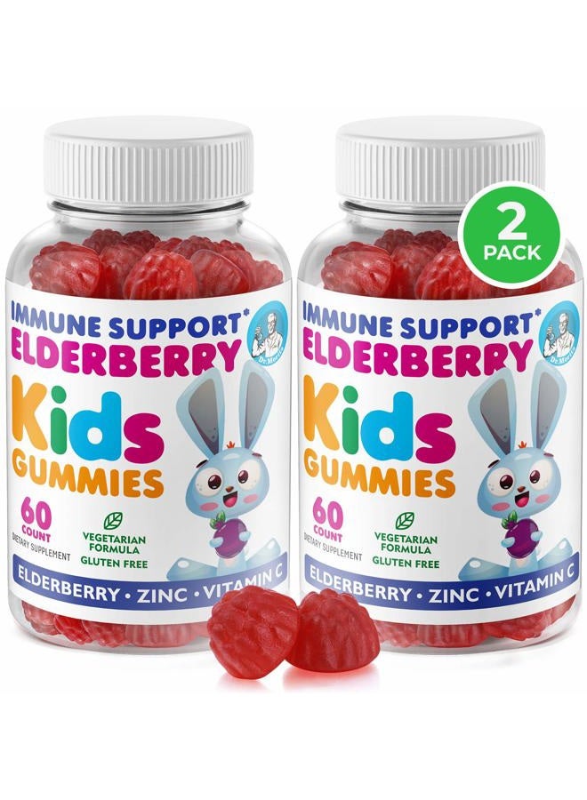 Dr. Moritz Elderberry Gummies for Kids (2 Pack) Natural Immune System Booster and Health Support with Black Sambucus Elderberries Extract - Vitamin and Zinc Herbal Immunity Boost Supplement for Childre - Image 1