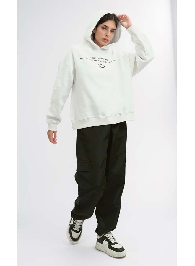 RAVIN Slip On Printed White Casual Hoodie  - Image 4