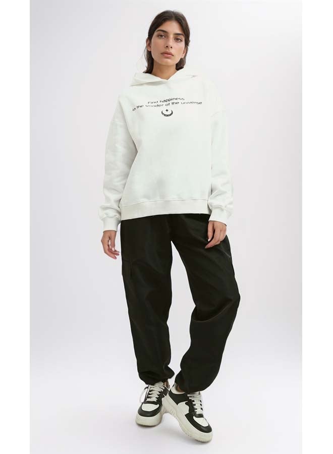 RAVIN Slip On Printed White Casual Hoodie  - Image 5