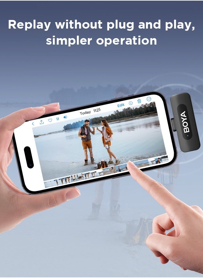 BOYA - (New)BOYA BY-V3 combo Wireless Mirophone General Lavalier Mirophone for iPhone Android Smartphones Action DSLR Camera with 30h Charging for Recording Interview Vlog - Image 1
